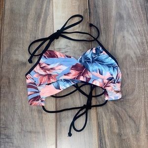 Pink Cutout Wrap Bikini Top